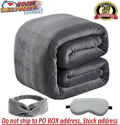 #ad Thick Heavy Winter Warm Soft Mink Queen Size Fleece Blanket 90quot; x 90quot; $20.97