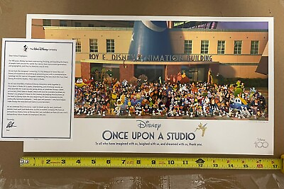 #ad Disney 100 Once Upon A Studio Lithograph Cast member Exclusive Genuine Letter $99.00