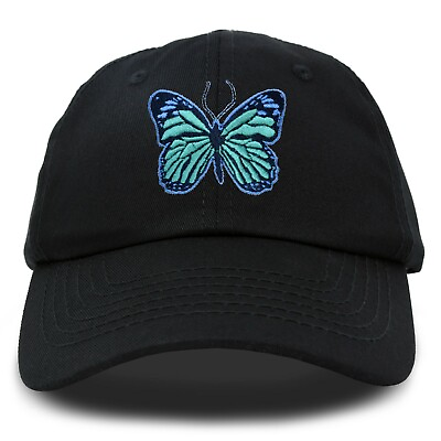 #ad DALIX Exotic Blue Butterfly Hat Womens Gift Embroidered Girls Cap $19.95