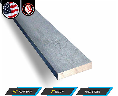#ad 1 2quot; x 3quot; Steel Flat Bar Flat Metal Stock Mild Steel 11quot; inch long $14.75