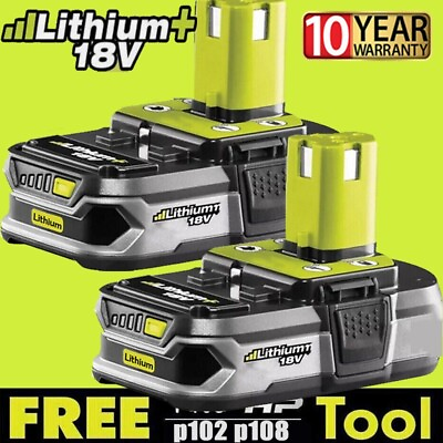 #ad 2Pack For RYOBI P108 18V Plus High Capacity Battery 18 Volt Lithium Ion new $28.00