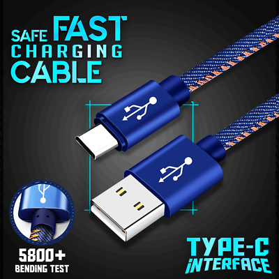 #ad USB Type C Fast Charging Charger Data Sync Cable Cord For ZTE Blade A51 amp; A7s C $5.99