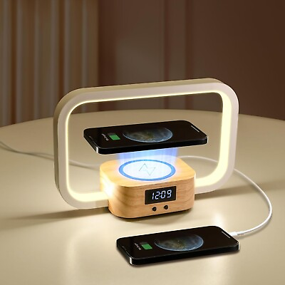 #ad AONTESS Table Lamp with Wireless Charger: Touch Bedside Lamp with USB Port $89.67