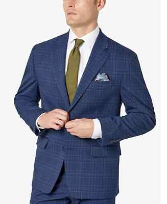 #ad Sean John Men#x27;s Classic Fit Suit Jacket Blue Plaid blazer sport coat $360 38R $29.75