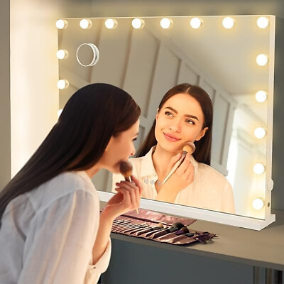 #ad ELECWISH Large Hollywood Makeup Mirror With Lights 18 Bulbs Tabletop 32#x27;#x27;×24#x27;#x27; $118.99
