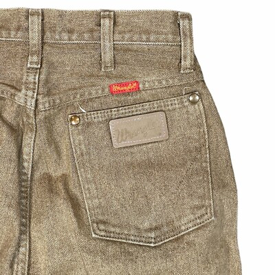 #ad VTG Wrangler Womens TAN Jeans USA Cowboy Cut Slim Fit 14MWZKY 11 X 32 tag 29 $35.10