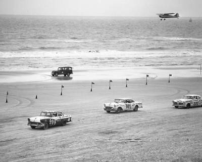 #ad Nascar Daytona Beach Cup Race 1956 Motor Racing Old Photo AU $9.00
