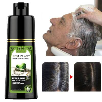 #ad Natural Herbal 250ml Black Hair Color Dye Shampoo Permanent Coloring for Unisex $14.95