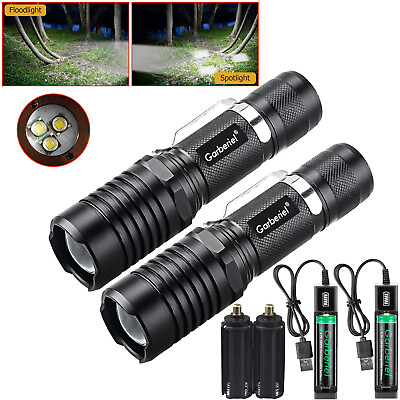 #ad Super Bright 3 T6 LED Flashlight Tactical Police Torch Zoom 5Modes Lamp Camping $20.99