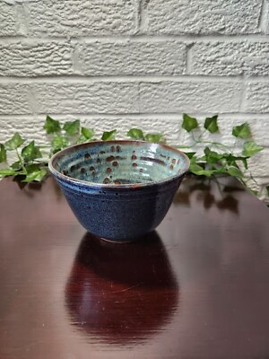 #ad Handmade Studio Pottery Blue Brown Ceramic Bowl 3 3 4quot; Tall $20.00