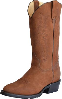 #ad Silver Canyon Mens Western Duke Heritage Round Toe Cowboy Boots 9.5 Oak Brown $41.72