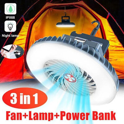 #ad Portable Tent Light LED Fan Lamp Outdoor Camping Hiking Ceiling Equipment Fan US $20.23