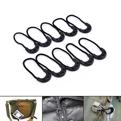 #ad 10pcs EDC Black Zip Zipper Pulls Cord Rope For Outdoor Travel Clothing Backpa gw $2.21