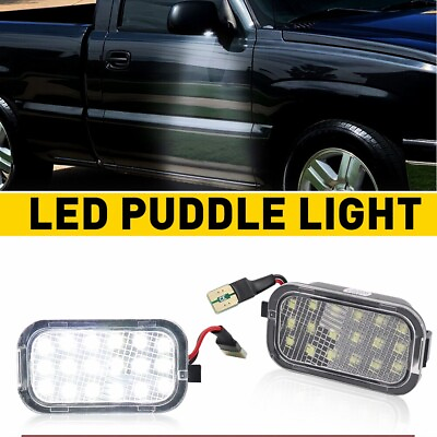 #ad 2X LED Side Mirror Puddle Lights For 07 14 Yukon Sierra Tahoe Avalanche Escalade $17.99