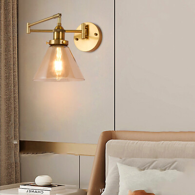 #ad Glass Wall Lighting Bedroom Wall Lamps Swing Arm Wall Sconces Bar Wall Lights AU $186.96
