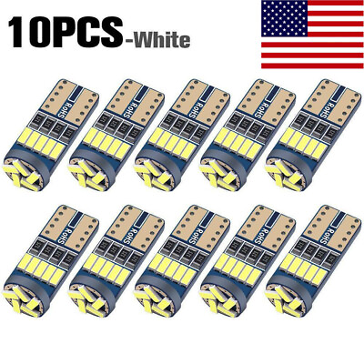#ad 10*T10 LED Canbus Error Free Bulbs 15SMD 194 W5W Car Wedge Lamp Dome Map Light $3.74