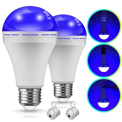 #ad Rechargeable Light Bulbs 2 Pack LOHAS LED Emergency Blue Light Bulb 12W 1... $12.68