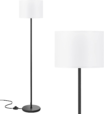 #ad LED Floor Lamp Tall Lamps for Living Room Black Pole Lamp with Foot Switch $34.99