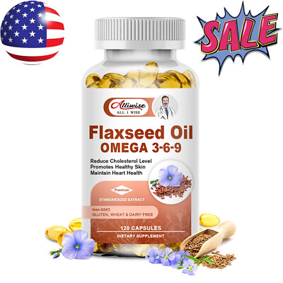 #ad Flaxseed Oil Omega 3 6 9 Capsules Support Heart HealthReduce Cholesterol Level $14.22