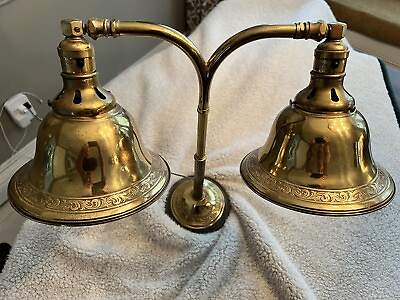 #ad antique brass desk lamp vintage Dual lights $398.00