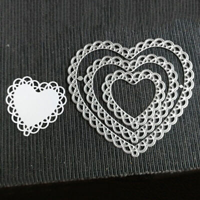 #ad Dies Metal Lace Craft Embossing Cuts Stamps Die Cards Stencil Cutting DIY Heart $7.52