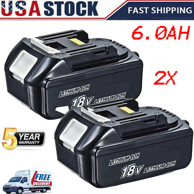 #ad New 2X for Makita 18V Lithium Ion 6.0Ah Battery BL1860B BL1850 BL1840 Power tool $21.89