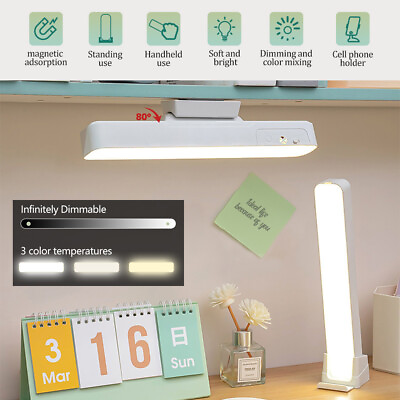 #ad Magnetic LED Reading Desk Lamp Table Stepless Dimming Hanging Night Light USB $14.99