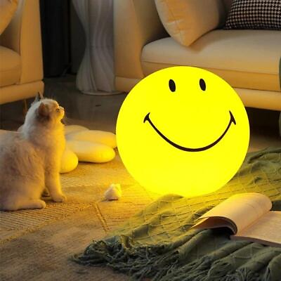 #ad Nordic Home Decoration Night Light Smile Face Night Lamp Rechargeable Bedside $38.00