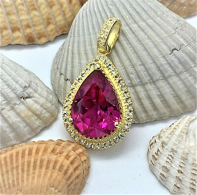#ad 8.9Ct Certified New Heated Purple Garnet In 18k Yellow Gold Plated Sterling $399.00