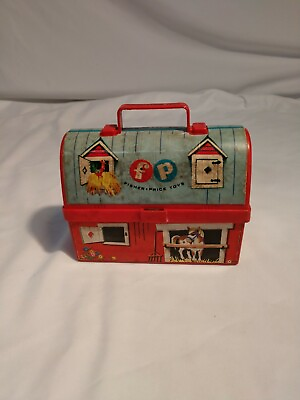 #ad Vintage 1962 Fisher Price Little People Farm Barn Mini Lunch Box #549 Toddler $9.00