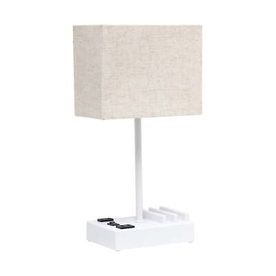 #ad 15.3quot; Tall Modern Rectangular Multi Use 1 Light Bedside Table Desk Lamp $28.02