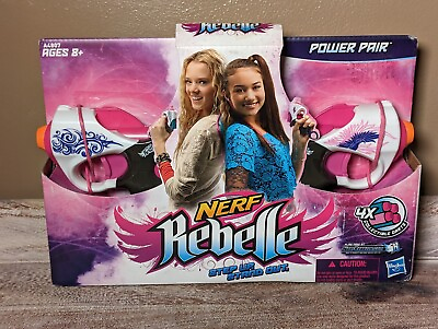 #ad NERF Rebelle Power Pair Pack Brand New 2 Blasters 4 Darts 2013 Hasbro Pink $9.99