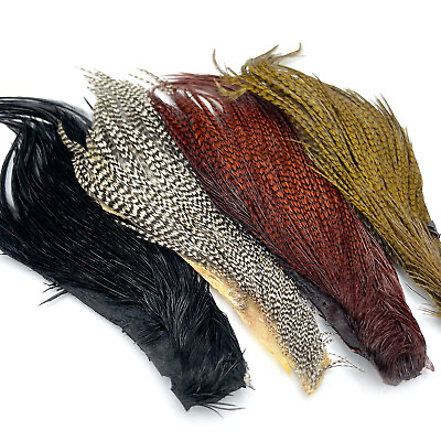 #ad DRY FLY NECK CHUNKS Hareline Fly Tying Hackle Feathers 4 Colors Available $12.99