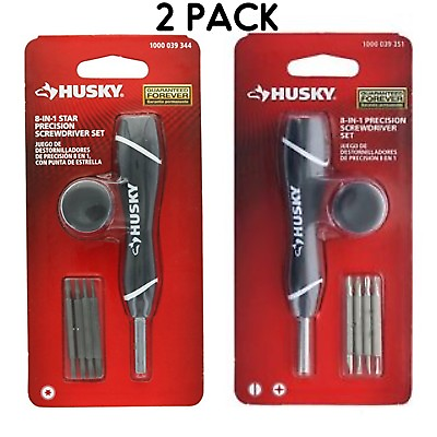 #ad New Husky 8 in 1 Precision Screwdriver Set of 2 packs Torx amp; Phillips Slotted $31.95
