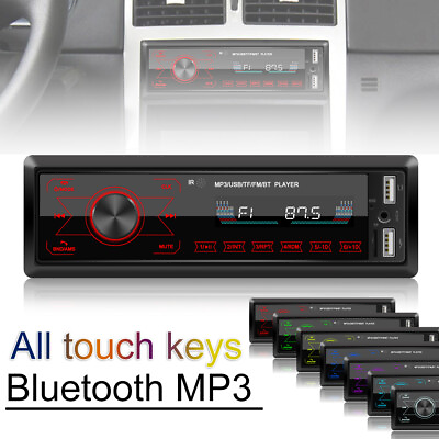 #ad 1 Din Car Stereo MP3 Player Bluetooth FM Audio Radio USB 12V with Remote Control $20.39