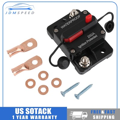 #ad 200A 200AMP Circuit Breaker Fuse 12 48V DC Car Boat Manual Reset Switch IP67 $11.99