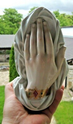 #ad 19th.Porcelain quot;Royal Viennaquot; Figure Virgin Mary covered her face with her hand. $669.99