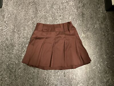 #ad small brown pleated skirt $10.00