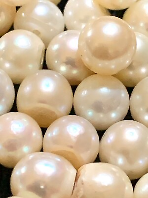 #ad PAIR Akoya Round PEARLS 6mm genuine Cultured half drilled A old stock $8.75
