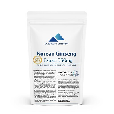 #ad KOREAN GINSENG ROOT EXTRACT TABLETS 350mg HIGH CONCENTRATION 50mg GINSENOSIDES $31.99