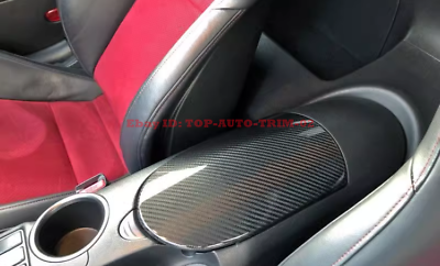 #ad For Nissan 370Z Z34 2009 2020 Dry Carbon Fiber Center Armrest Box Surface Trim $200.35