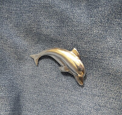 #ad Cute Dolphin Sterling Silver PIN * Vintage amp; Nice Quality $25.00