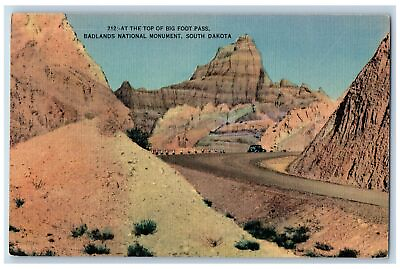 #ad Wall South Dakota SD Postcard At The Top Of Big Foot Pass Scene c1940#x27;s Vintage $9.95