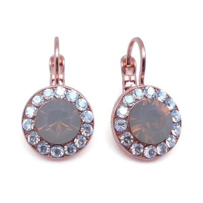 #ad Mariana Peace Rose Gold Earrings Grey Opal amp; Moonlight Crystal Mosaic 1125 $42.00