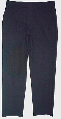 #ad Perry Ellis Portfolio Men#x27;s Polyester Blend Flat Front Dress Black Pant 34x33.5 $19.99