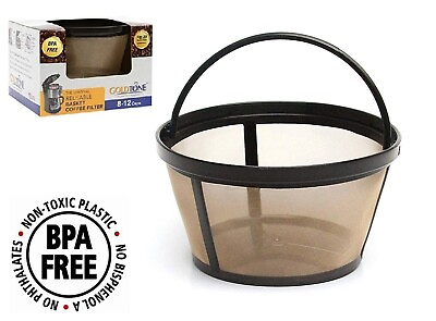 #ad GoldTone Reusable 8 12 Cup Basket Coffee Filter for Mr. Coffee Makers Permanent $7.99