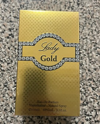 #ad PERFUME DE MUJER LADY GOLD NUEVO EN CAJA DE 34 OZ COLOR GOLD $15.50