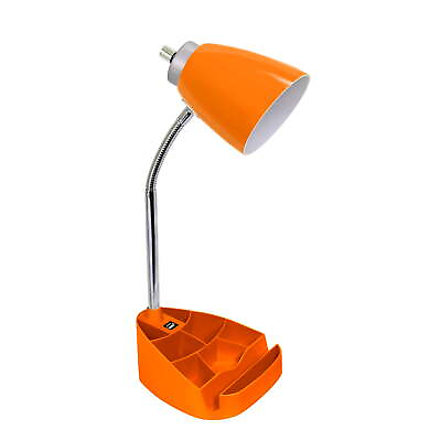 #ad Adult Contemporary Gooseneck Organizer Desk Lamp with USB port Orang $19.91
