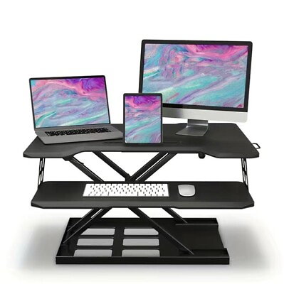 #ad 1pc Office Computer Table Foldable Standing Automatic Lifting Desk $569.49