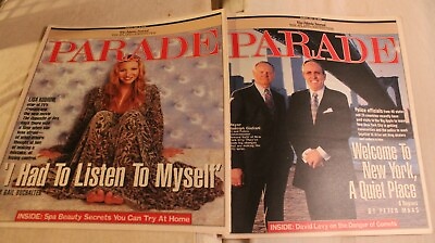 #ad Parade Newspaper Lot of 2 May 1998 Vintage Lisa Kudrow Rudy Guiliani $6.79